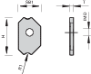 Ziehklingen-Wendeplatten HW mit 2 Schneidkanten und Radius - Homag (asymmetrische Bohrungsposition, Anti-Weissbruchfase) Produktbild
